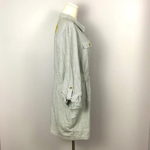 Vintage Y2K Coogi Zip front belted dress with vertical stripes 1X - Picture 5 of 13